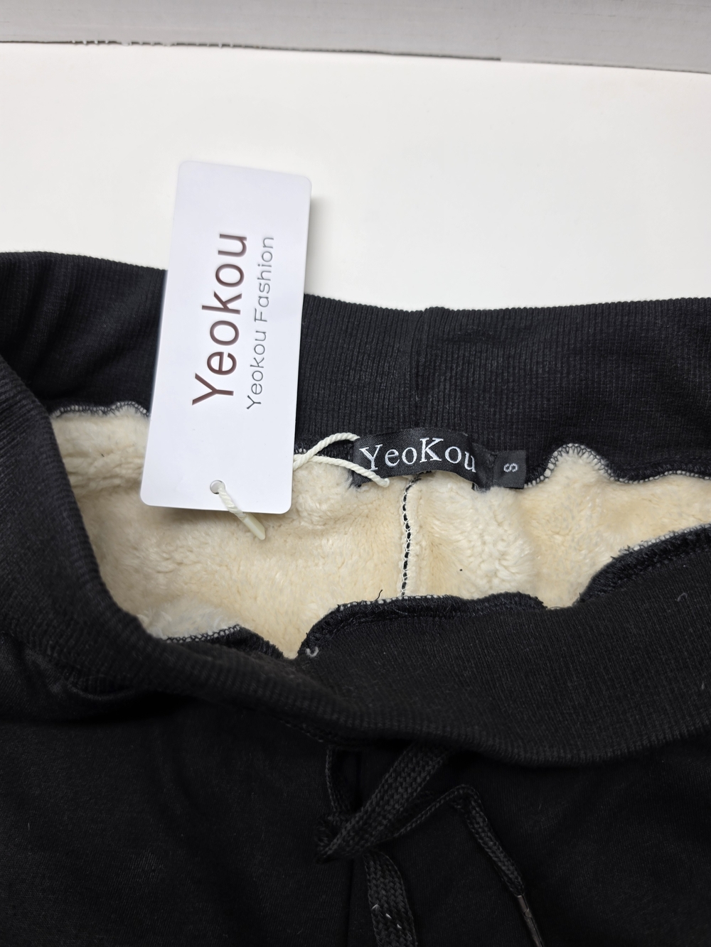 YeoKou Women's Black Fleece-Lined Joggers